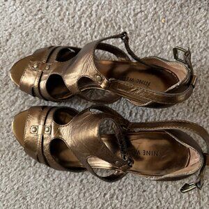 Nine West Bronze Heels, Size 8,  2 1/2 inches